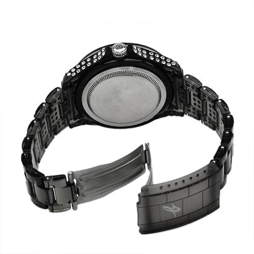 *BILLIONAIRE* BLING BLING CRYSTALS BLACK WATCH